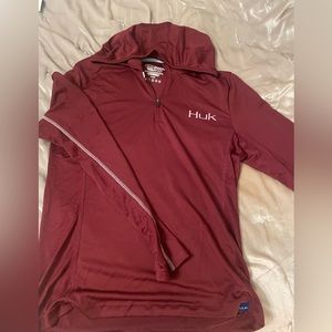 Burgundy Huk fishing shirt